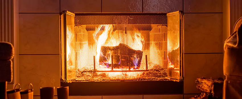 Mendota Hearth Landscape Fireplace Installation in Berwyn, Illinois